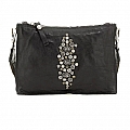 AFRODITE FLAT POUCH WITH FLOWER STUDS IN BLACK