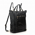 LEATHER SHOPPER BACKPACK IN GRIGIO