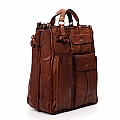 ICONIC MARCO LEATHER WORK CARRIER BAG IN COGNAC