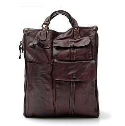 ICONIC MARCO LEATHER WORK CARRIER BAG IN MORO