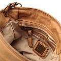 BUCKET BAG WITH SUNRISE STUDS IN CAMEL