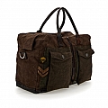 CANVAS & LEATHER PATCH DUFFLE IN MORO