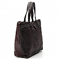 FLORAL STUDDED SUEDE TOTE IN MORO