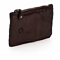 LEATHER CARD HOLDER W ZIP IN MORO