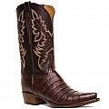 MENS ULTRA BELLY CAIMAN CROCODILE BOOTS IN BARREL BROWN
