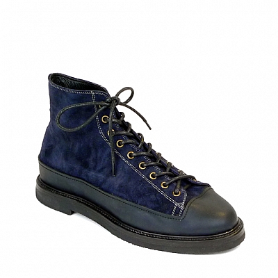 PACIFICA BLUE SUEDE RUBBER SOLE LACE UP HIGH TOP