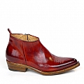 MILLICIENT BASSO ZIP  BOOT IN WINE RED CUOIO LEATHER