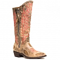 WOMENS RAZZ BOOTS IN TAN AND RED