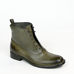 WOMENS TUFFATO LACELESS LEATHER ANKLE BOOTS IN MILITARE