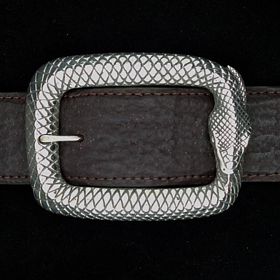 STERLING SILVER OUROBOROS SNAKE BUCKLE