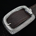 STERLING SILVER OUROBOROS SNAKE BUCKLE TANZANITE EYES