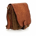 CANVAS & LEATHER MED CROSSBODY IN COGNAC