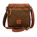 CANVAS & LEATHER MED CROSSBODY IN COGNAC