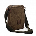 CANVAS CROSSBODY SATCHEL WITH RIBBON IN MILITARE