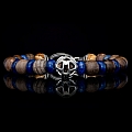 ADVENTURE PETRIFIED WOOD, SODALITE AND STERLING SILVER BRACELET