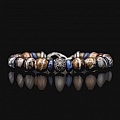 BOOTS AND DENIM FOSSIL MAMMOTH TOOTH, SODALITE AND STERLING SILVER BEAD BRACELET