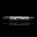 MILAN BRAIDED BLACK LEATHER CUFF WITH STERLING SILVER CLASP