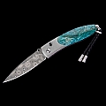 MONARCH TEAL TITANIUM & TEAL DYED MAPLE FOLDING KNIFE