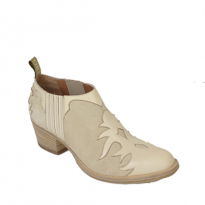 OLYMPIA FLAME OVERLAY SHOE BOOT IN DOVE WHITE