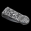 INDIAN HEAD NICKEL STERLING SILVER SCROLLS MONEY CLIP