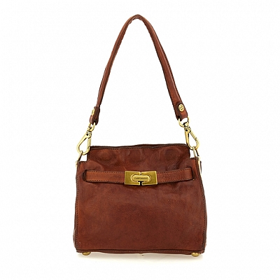 ADA LATCH FRONT SHOULDER BAG IN COGNAC