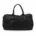 ARON VARSITY LASER WEEKEND LEATHER DUFFLE IN BLACK