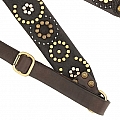 DECORATED ADJUSTABLE COWHIDE SHOULDER STRAP