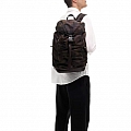 BACKPACK IN CAMO NYLON W MORO LEATHER TRIM