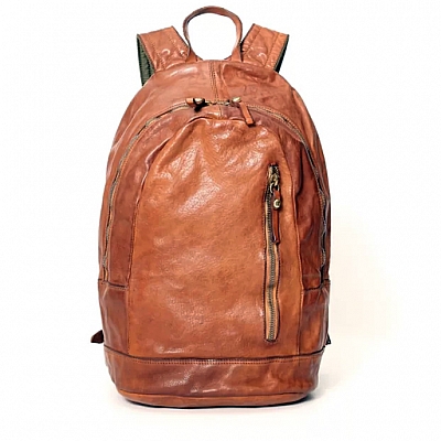 COGNAC  LEATHER BACKPACK
