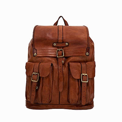 NEW CLASSIC LEATHER BACKPACK  IN COGNAC