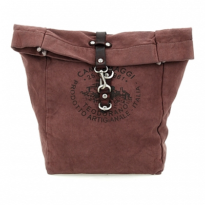 PITTOSPORO CANVAS LATCH FRONT BACKPACK IN MORO
