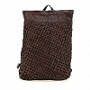WOVEN BACKPACK IN MORO BROWN COWHIDE LEATHER