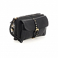 CROSSBODY BUCKLE FRONT WALLET IN BLACK