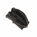 CROSSBODY BUCKLE FRONT WALLET IN BLACK