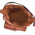 CROSSBODY COURIER IN COGNAC GARMENT DYED COWHIDE