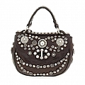 DIAMANTE MULTISTUD LATCH CROSSBODY IN MORO BROWN
