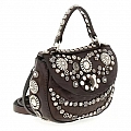 DIAMANTE MULTISTUD LATCH CROSSBODY IN MORO BROWN