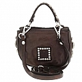 DIAMANTE MULTISTUD LATCH CROSSBODY IN MORO BROWN