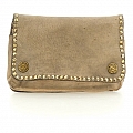 ESSENTIAL POUCH W STUDS AND SNAPS IN ICE COWHIDE