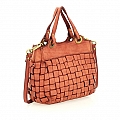 FLAVIA WOVEN MINI SHOPPING BAG IN TERRA COTTA