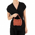 LARA SMALL LEATHER SHOPPER IN COGNAC