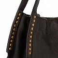 LARA SMALL LEATHER SHOPPER IN MORO BROWN