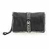 LEATHER CROSSBODY POUCH WITH STUDS IN BLACK