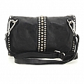LEATHER CROSSBODY POUCH WITH STUDS IN BLACK