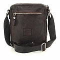 LEATHER CROSSBODY SATCHEL IN MORO BROWN GARMENT DYED COWHIDE