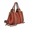 MINI CROSSBODY W EYELETS AND LACING IN RUST