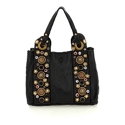 MINI DAFNE DECORATED CROSSBODY  IN BLACK
