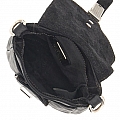 SMALL LEATHER CROSSBODY SATCHEL IN BLACK GARMENT DYED COWHIDE