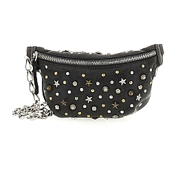 STUDDED CROSSBODY WAIST BAG IN BLACK