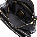 TRIPLE ZIP CROSSBODY POUCH IN BLACK COWHIDE LEATHER
